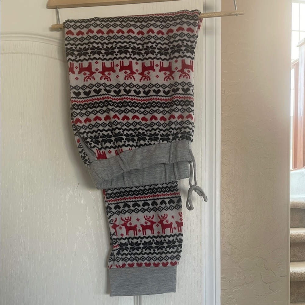 HEIMISH USA Festive Pajama Pants - Gray and Red